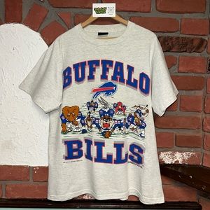 Vintage 1992 Warner Bros NFL Buffalo Bills Looney Tunes Football Team T-Shirt